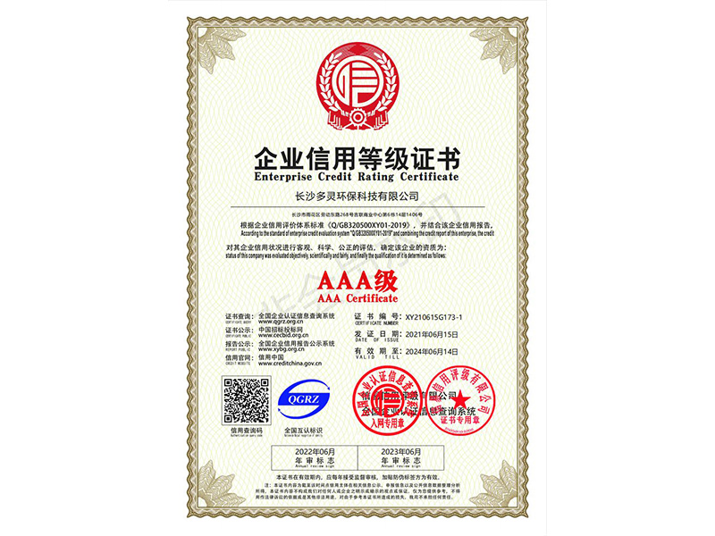 企业信用等级证书