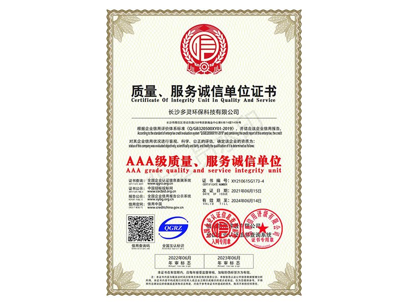 质量、服务诚信单位